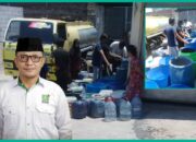 PRIHATIN MELIHAT KEKERINGAN, SARTONO BACALEG DPRD JABAR KIRIM BANTUAN AIR BERSIH KEPADA WARGA CIBEBER HILIR