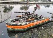 UPS Badan Air Kec.Pademangan Patut Diacungi Jempol, Sebanyak 1114 Botol Plastik Bekas Disulap Jadi Perahu