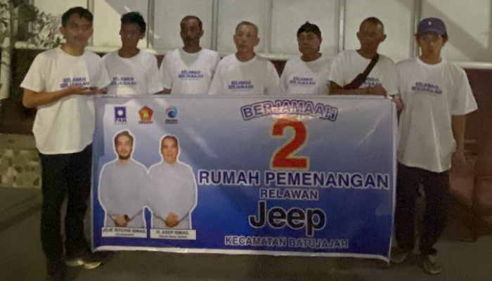 Relawan Jeep Korcam Batujajar Bergerak Menangkan Paslon BERJAMAAH, Gaskeun Nomor 2 !