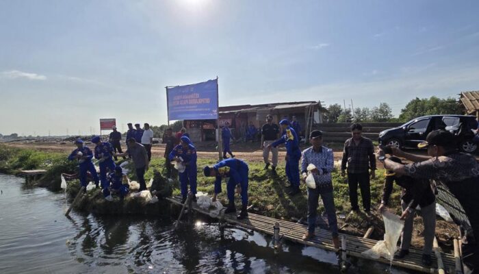 Dukung Program Asta Cita Presiden RI Dibidang Ketahanan Pangan, Ditpolairud Tebar 10.000 Benih Ikan Bandeng