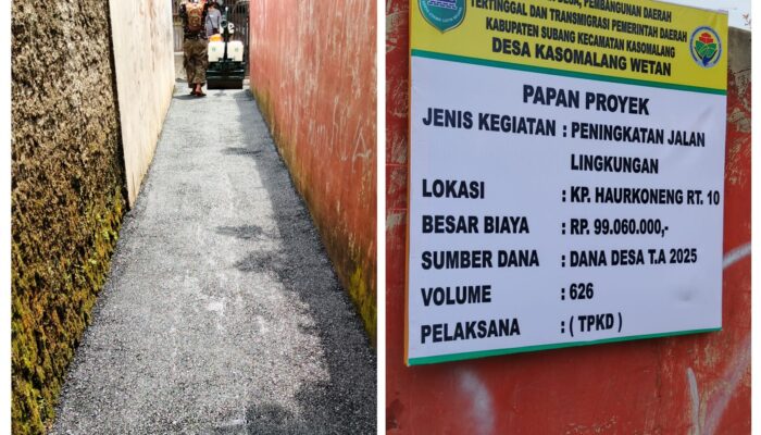 Pemdes Kasomalang Wetan Realisasikan Pengaspalan Jalan Gang dengan Hotmix