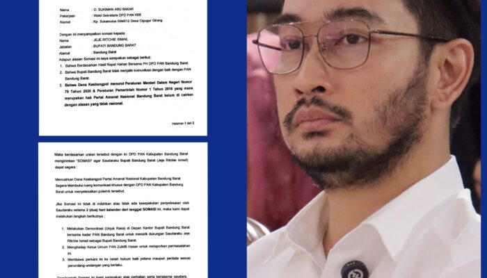 Belum 100 Hari Menjabat, Bupati Bandung Barat Jeje Disomasi Partai Pengusungnya
