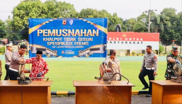 Ribuan Knalpot Brong Hasil Razia Polresta Cirebon, Bakal Dijadikan Monumen