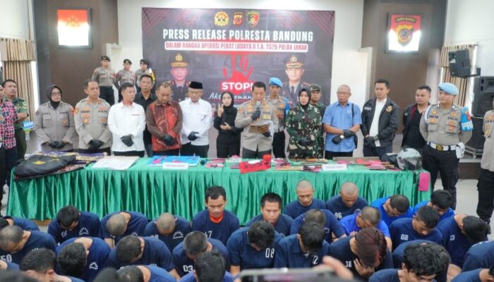 Laksanakan Operasi Pekat Lodaya ll, Polresta Bandung Tangkap 52 Preman Meresahkan