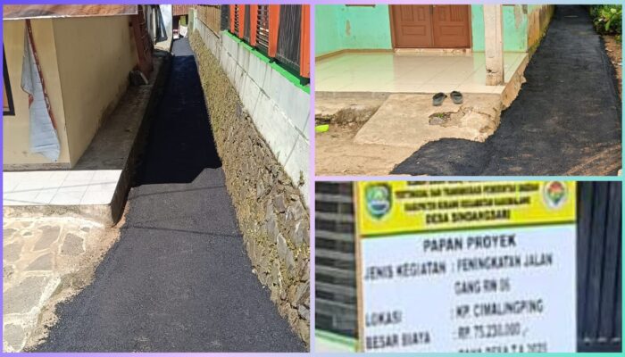 Pemdes Sindangsari Realisasikan Pengaspalan Jalan Gang Cimalingping dengan Dana Desa 2025