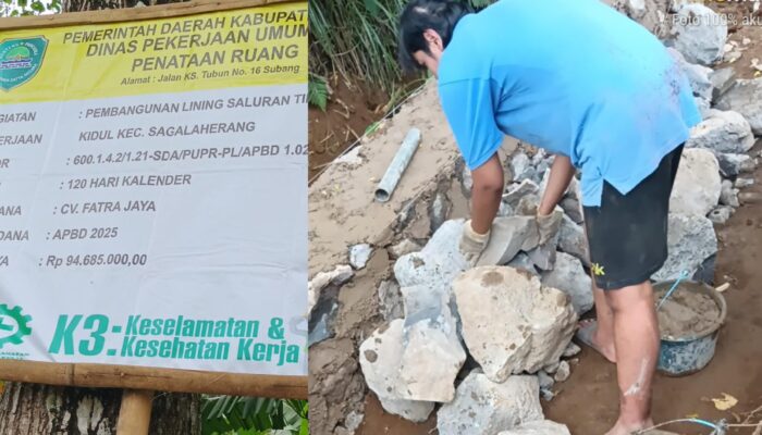 Proyek Lining Saluran Tinaragung di Subang Diduga Abaikan K3, Pekerja Terpantau Tanpa APD