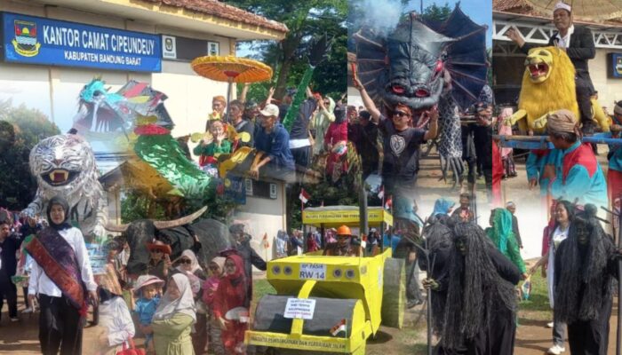 Heboh! Ratusan Warga Geruduk Kantor Kecamatan Cipeundeuy: Bawa Stum, Singa Hingga Mak Lampir