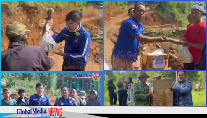Bergerak Cepat, Demokrat KBB-Cimahi Bantu Warga Terdampak Longsor Naggerang