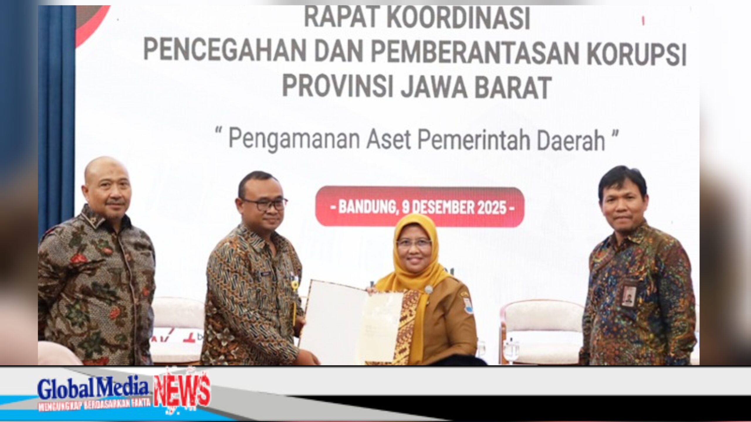 Perkuat Transparansi, Kantor Pertanahan Cimahi Serahkan Sertipikat Aset Pemkot di Rakor Antikorupsi Jabar