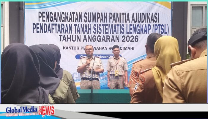 Kepala Kantor Pertanahan Cimahi Lantik Panitia PTSL 2026, Targetkan Sertifikasi 1.000 Bidang Tanah