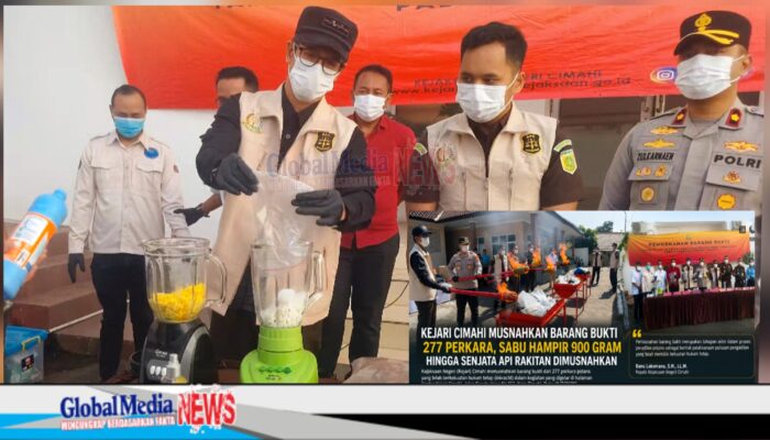 Kejari Cimahi Musnahkan Barang Bukti 277 Perkara, Sabu Hampir 900 Gram hingga Senjata Api Rakitan Dimusnahkan